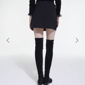 BLACK LEATHER THIGH-HIGH BOOTS